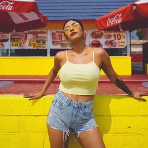 garage distressed jean high waisted shorts